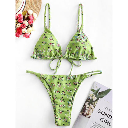 Summer flowers print push-up bikini in various colors for beach wear