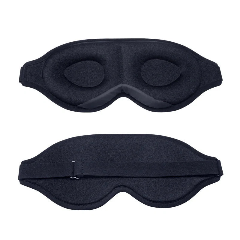 3D No Nose Wing Eye Mask in black with memory foam interior for comfortable sleep