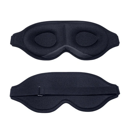 3D No Nose Wing Eye Mask in black with memory foam interior for comfortable sleep