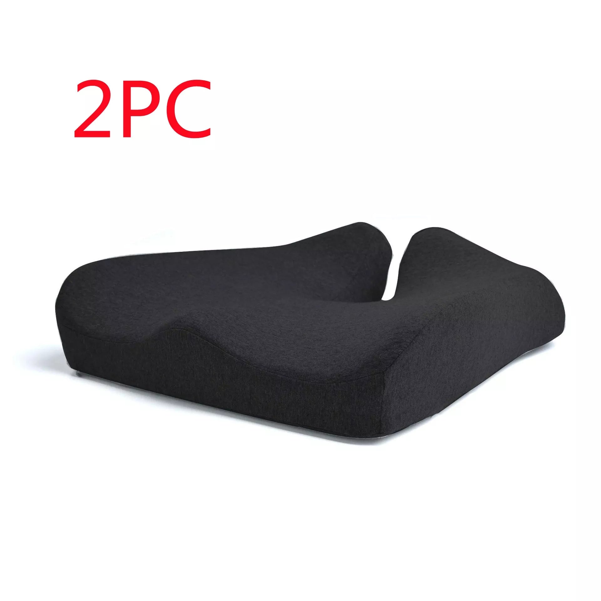 Memory foam ergonomic chair cushion in gray or black for car and office use
