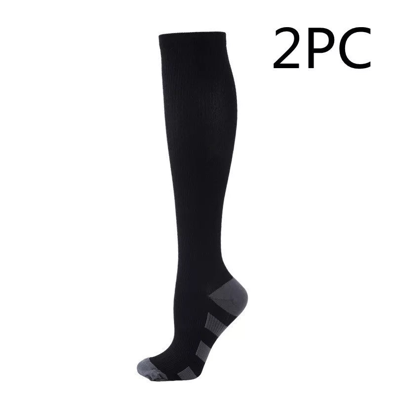 Athletic compression socks with three-bar design for men and women