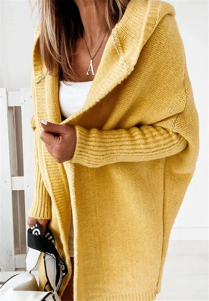 Stylish Bat Sleeve Hooded Cardigan for Women in various colors