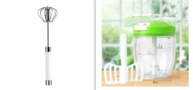Semi-automatic stainless steel egg beater whisk for manual kitchen mixing