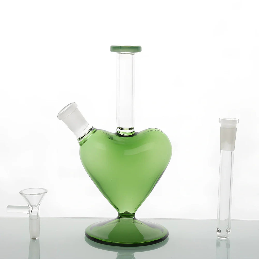 Hand-blown borosilicate glass geometric atomiser pendant with polished surface in green colour