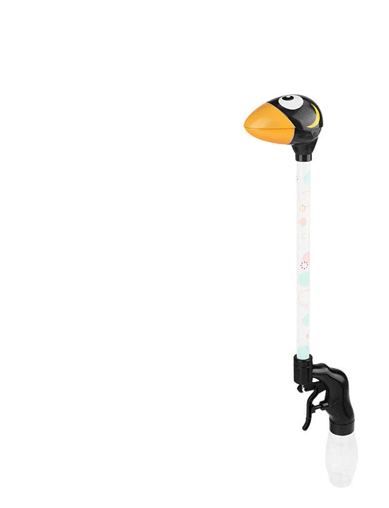 Colorful dinosaur and flamingo-shaped water blasters for kids, perfect for summer water battles and outdoor fun