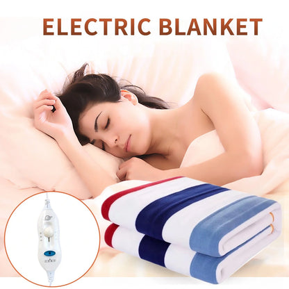 110V electric blanket with stripes, available in brown and gray, sizes 150cm×70cm to 180cm*150cm