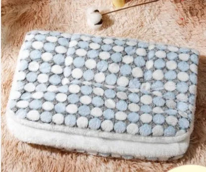Reversible cat mat blanket in lamb wool and flannel, thickened double-sided seat cushion, XS to XL