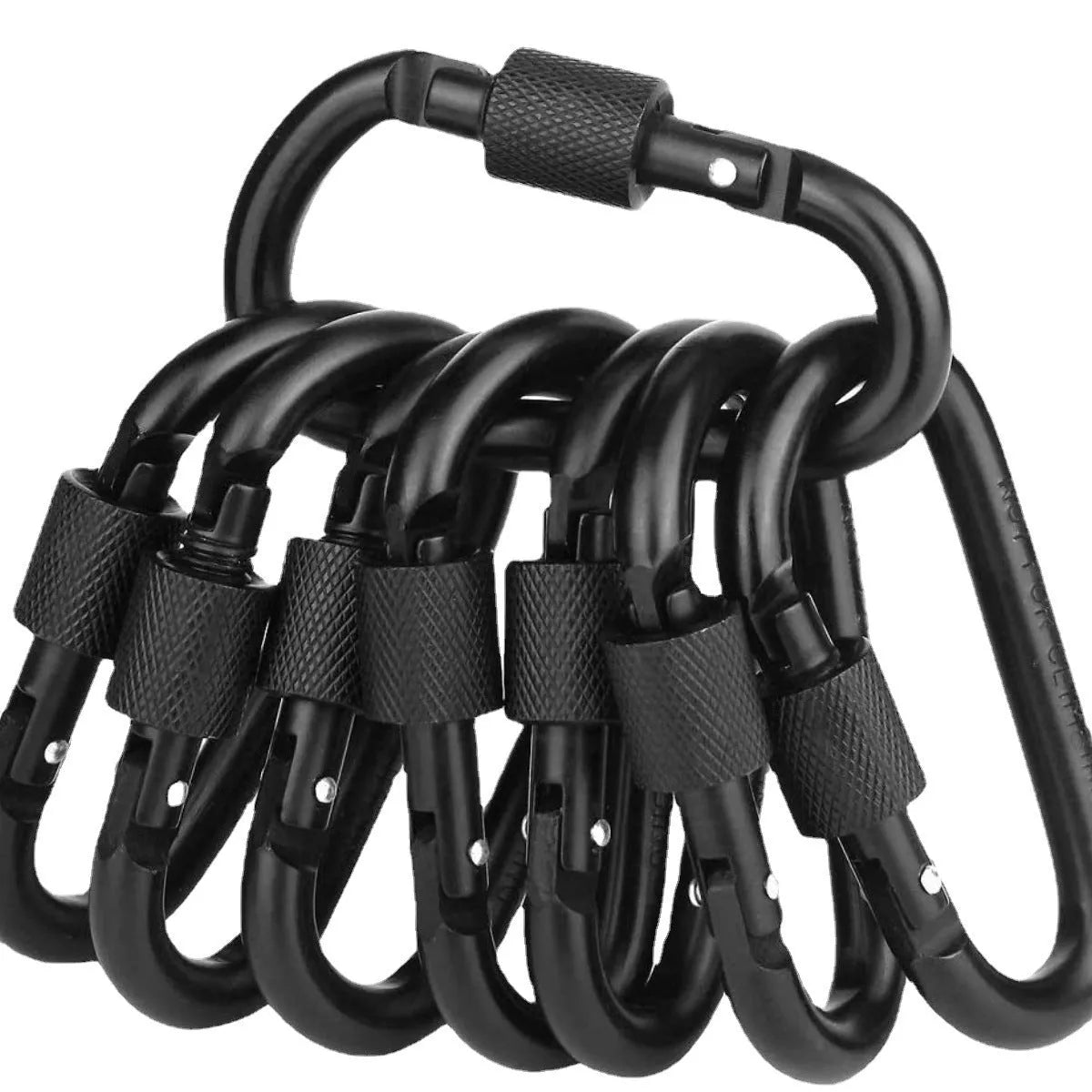 No. 8 Carabiner D Type Bold 8CM Aluminum Alloy - Black