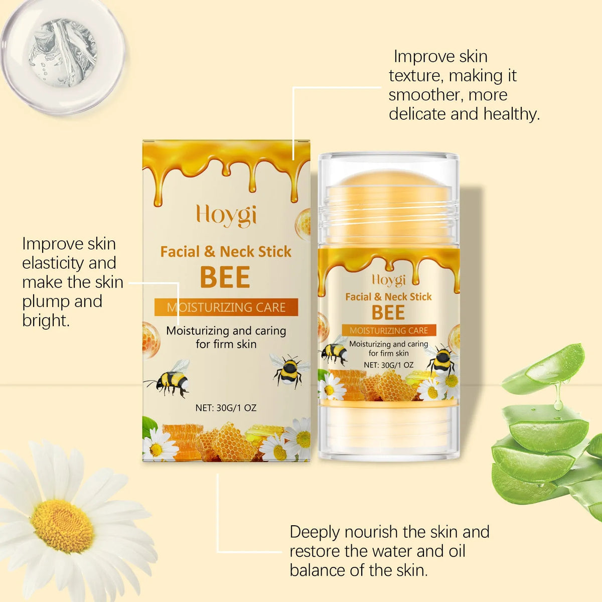 30g moisturising facial skin essence stick with vitamin E and botanical extracts