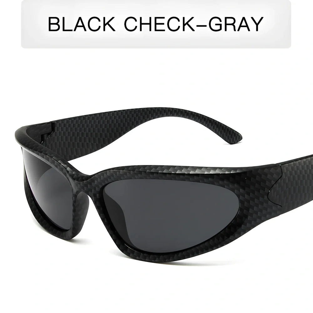 Personalised steam punk full frame cycling sunglasses in sand black grey chip style with mercury lenses for glare reduction