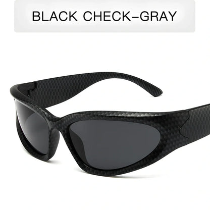 Personalised steam punk full frame cycling sunglasses in sand black grey chip style with mercury lenses for glare reduction