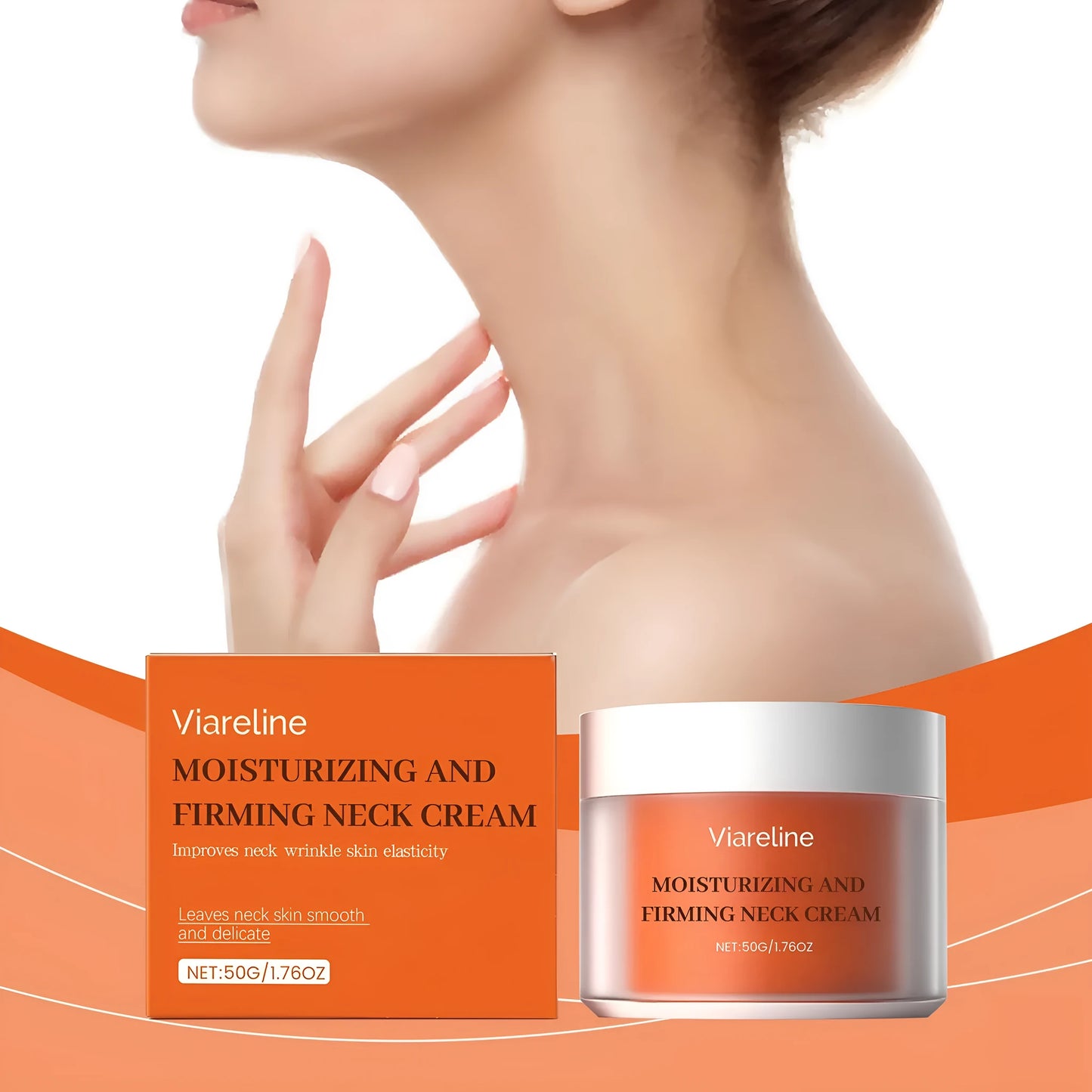 50g moisturising neck cream in compact packaging for daily anti-ageing neck skin care