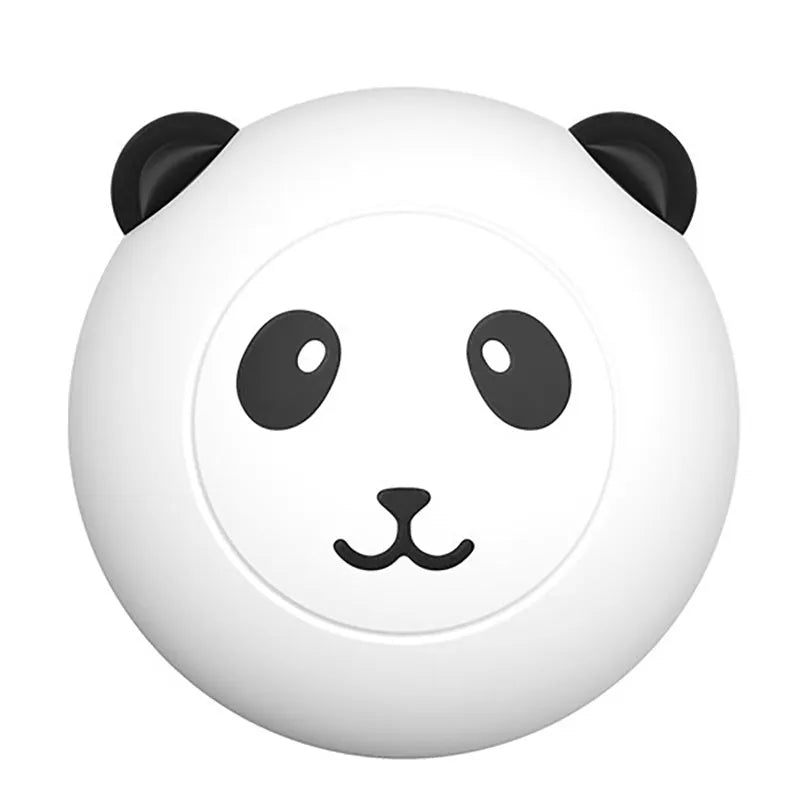 Panda-shaped silicone pet shower brush for cat and dog bathing with soft bristles
