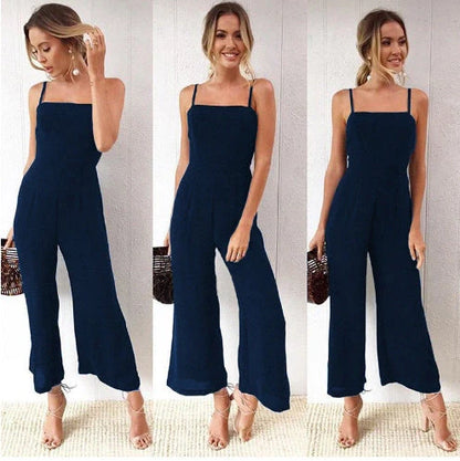 Women's zip-front polyester overalls in blue, green, and black, sizes S to XL