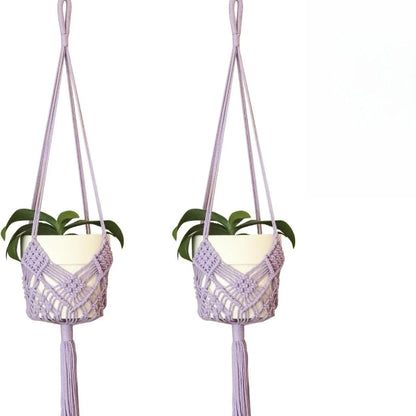 Hand-woven polyester cotton flower pot in brown colour showing 30cm diameter and woven texture detail