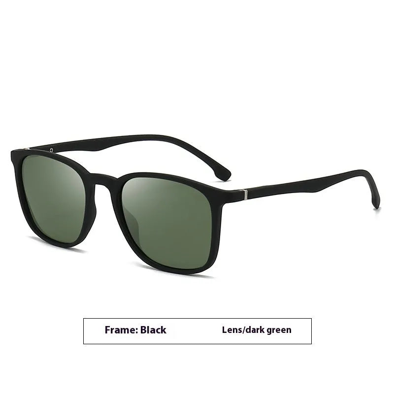Men's polarised sunglasses with PC frame and elastic paint on spectacle foot for grip