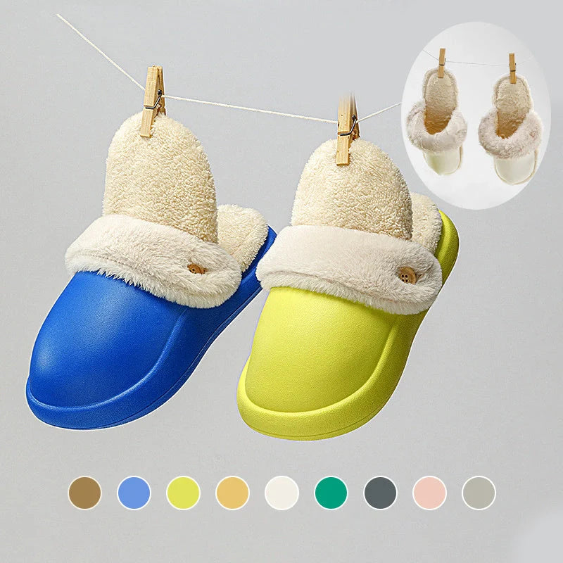 Winter warm slippers with non-slip EVA sole and baotou big head design in various colors