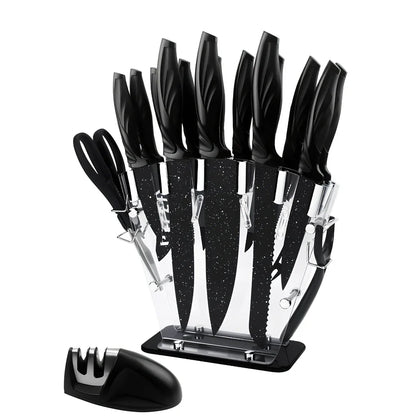 17-piece stainless steel kitchen knife set with Maifanshi coating and 20cm blades