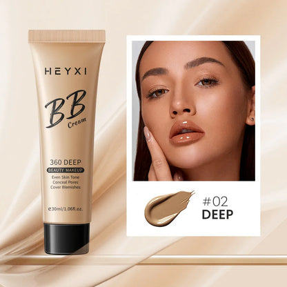 Waterproof and sweatproof BB cream in four shade options 01, 02, 03, 04