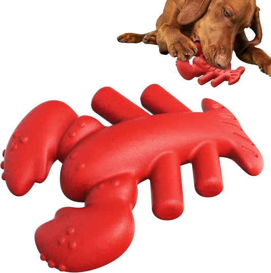 Red dog chew toy for aggressive chewers, measuring 170mm by 132mm by 57mm, for large and medium dogs