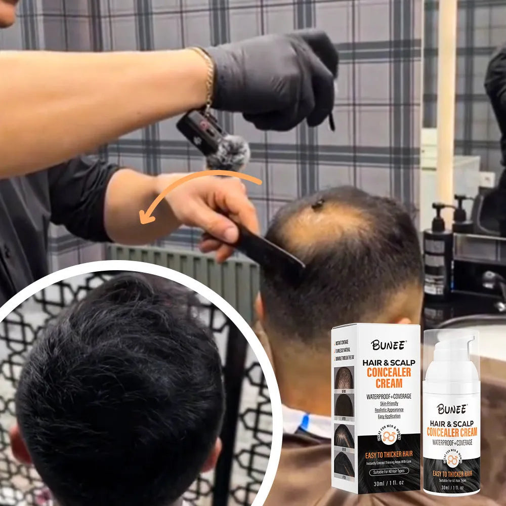 30ml bottle of grey scalp concealer pomade for covering hair thinning areas