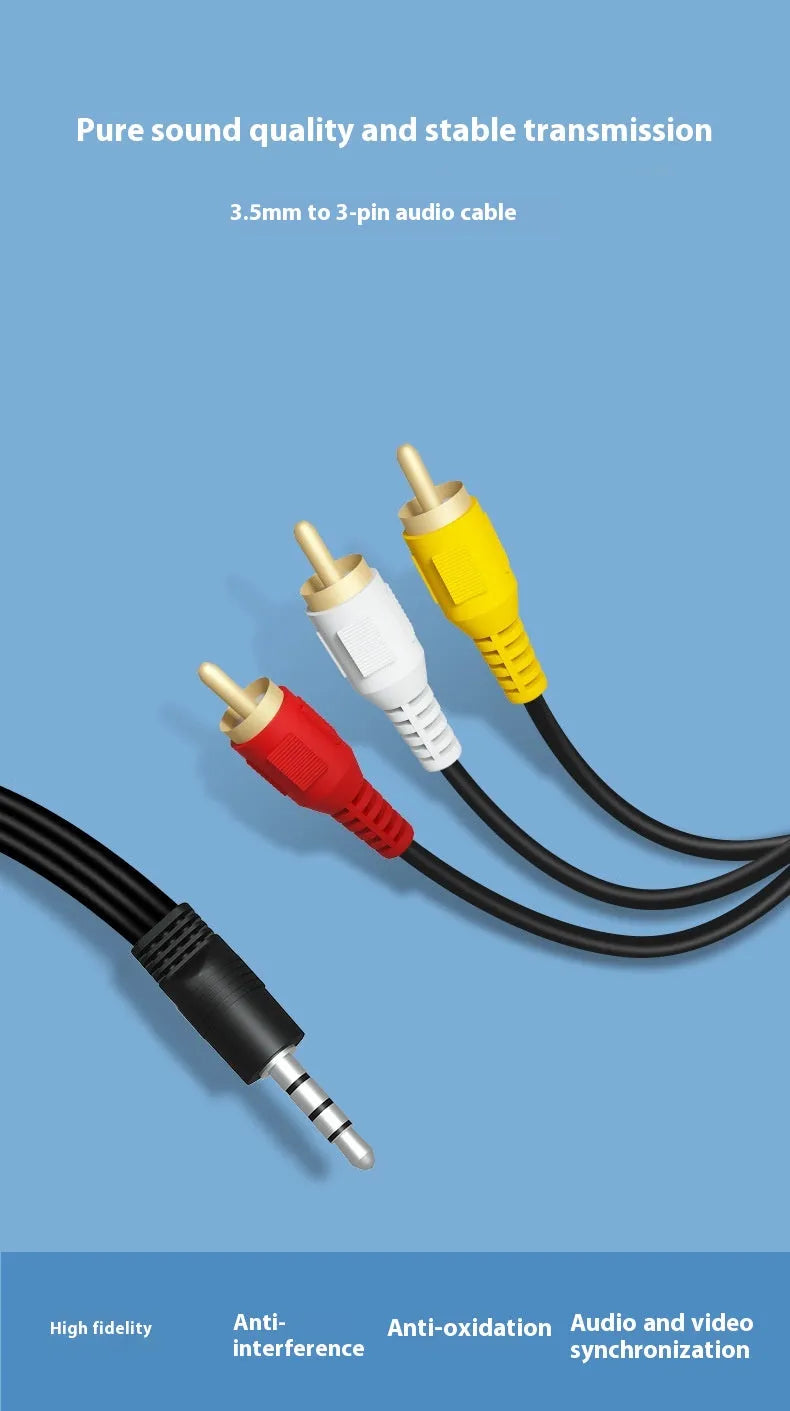 RCA Lotus head audio video cable for set-top box and TV, available in 0.5m to 10m lengths, Standard or Extended Edition.