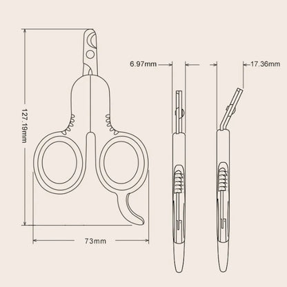 Professional grey pet nail clippers with curved safety tips and a rubberised ergonomic handle on a white background.