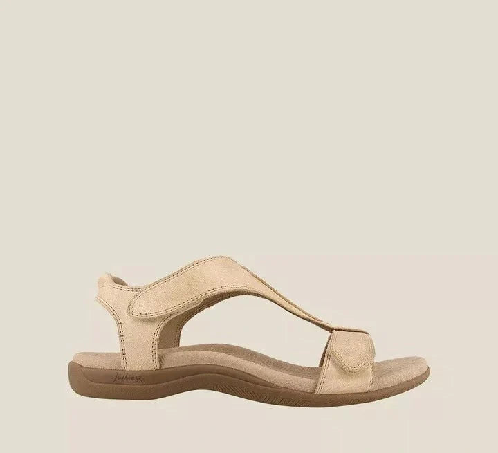Women's Velcro strap sandals with thick platform wedge soles in various colors