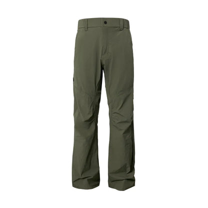 Straight leg casual trousers with elastic waistband in chemical fibre blend fabric
