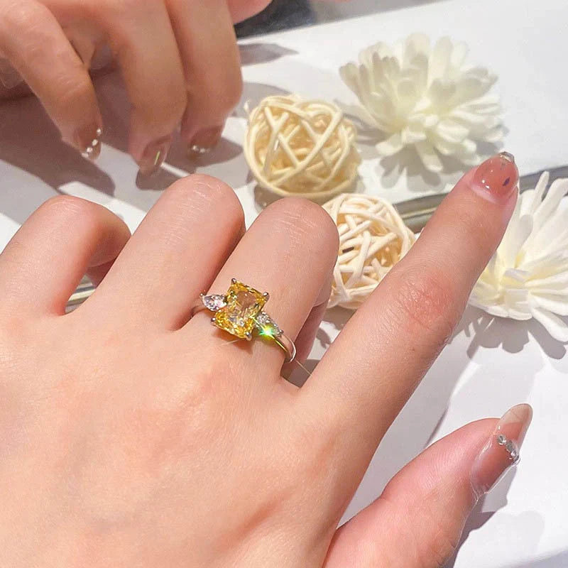 S925 Sterling Silver Colorful Rhinestone Fashion Ring for Women in various colors