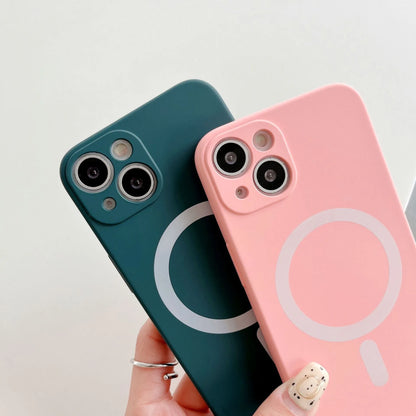 Slim magnetic TPU phone case for iPhone with MagSafe wireless charging compatibility