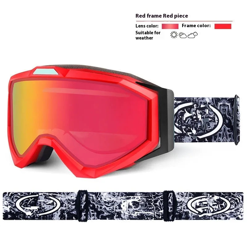 Motorcycle goggles with double-layer anti-fog lens and flexible TPU frame in multiple colour options.