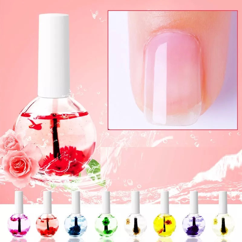 Dried Flower Nail Treatment Oil in 15ml bottle with natural ingredients for nail care