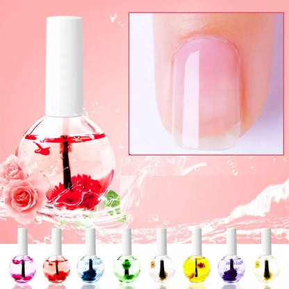 Dried Flower Nail Treatment Oil in 15ml bottle with natural ingredients for nail care