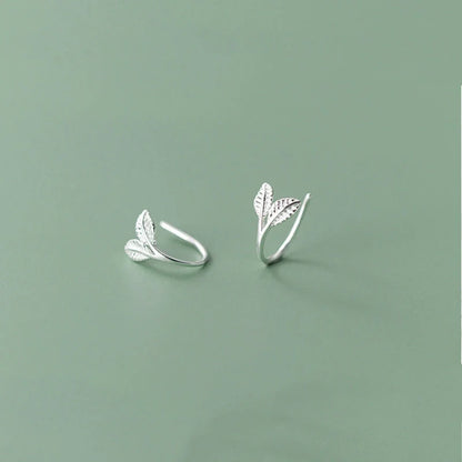 Handmade S925 sterling silver branch bud earrings in gold and white gold finishes.