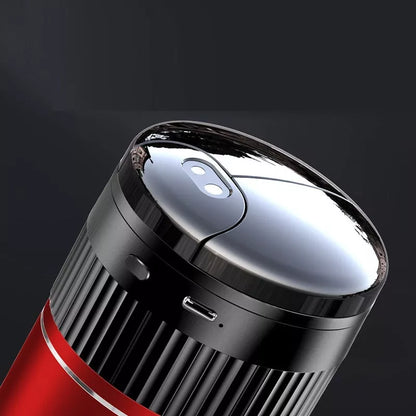 Smart car ashtray with lid and USB Type-C charging port