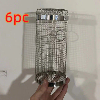 Stainless steel mesh grill basket for cooking a variety of foods on the barbecue