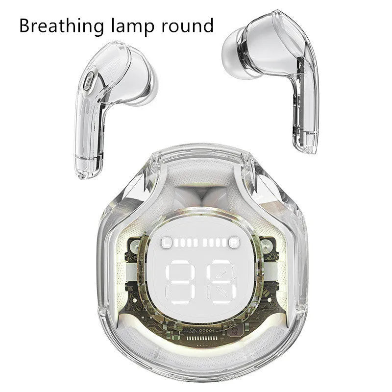 Transparent Warehouse wireless Bluetooth headset in multiple colours with in-ear design and optional breathing light