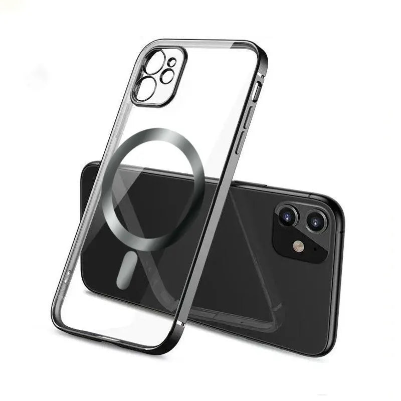 Electroplated protective cover for magnetic phone cases in black, blue, gold, purple and silver colours