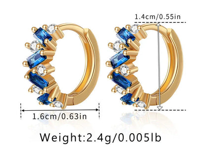 Elegant Leaf Design Zircon Emerald Ear Clips for women, featuring unique inlays and 18K copper material.