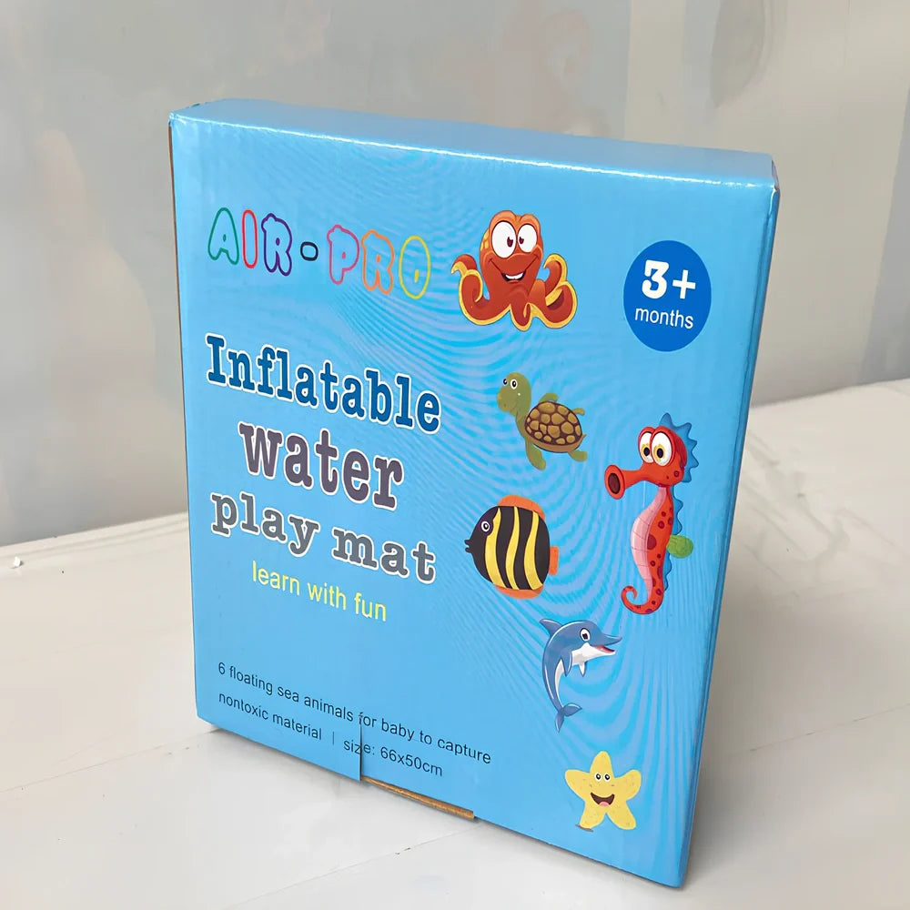 Children's 66x50cm inflatable PVC water cushion with cartoon patterns, deflated for portability, safe for outdoor cooling play