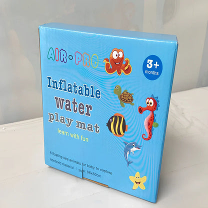 Children's 66x50cm inflatable PVC water cushion with cartoon patterns, deflated for portability, safe for outdoor cooling play