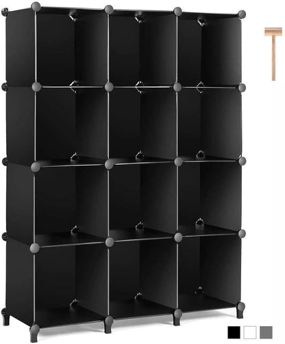 Modular plastic storage rack with customizable grid options for efficient organization