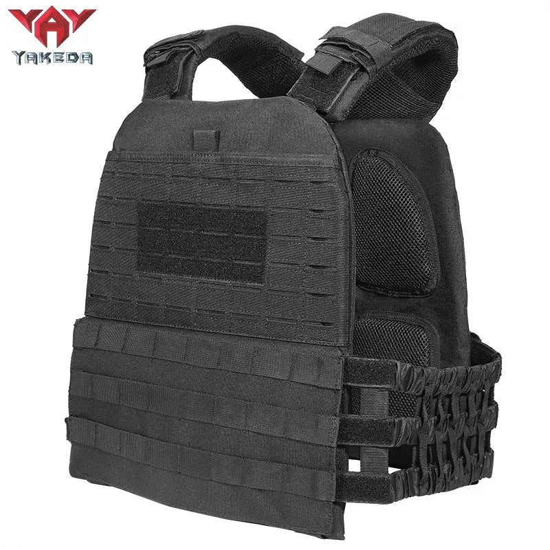 Tactical combat vest in military green with adjustable waist for outdoor training