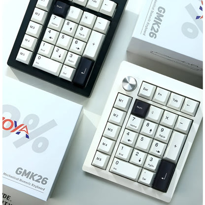 Wireless mechanical numeric keyboard in black or white with Bluetooth connectivity