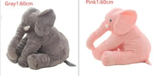 Elephant doll pillow baby comfort sleep toy in short plush with PP cotton filling, 60cm and 40cm sizes