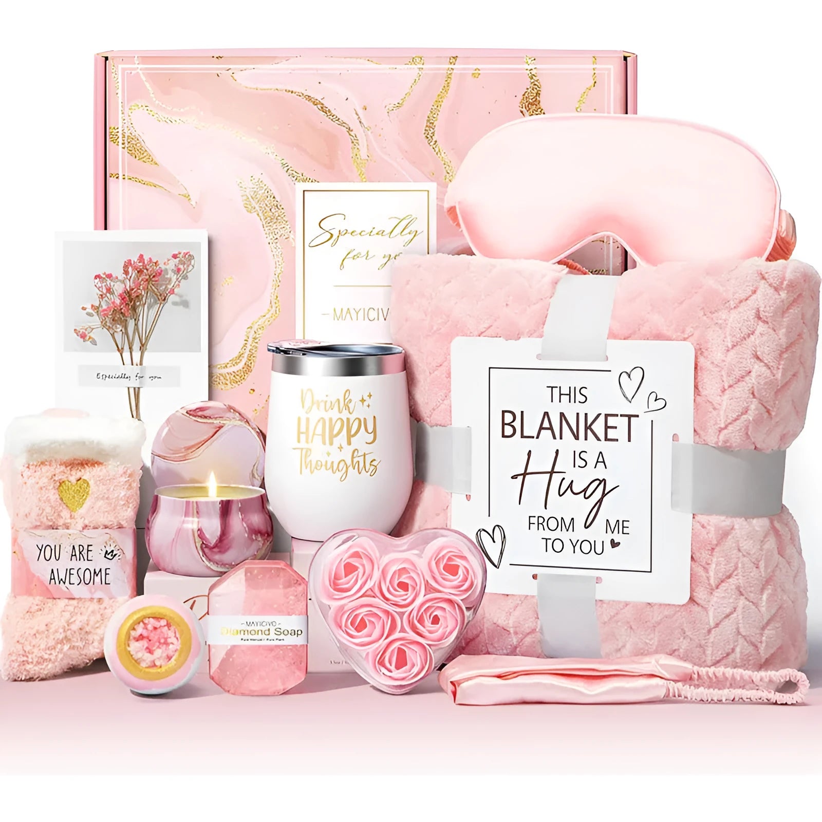 Aromatherapy bath gift set in modern simplicity packaging measuring 27x23x13cm