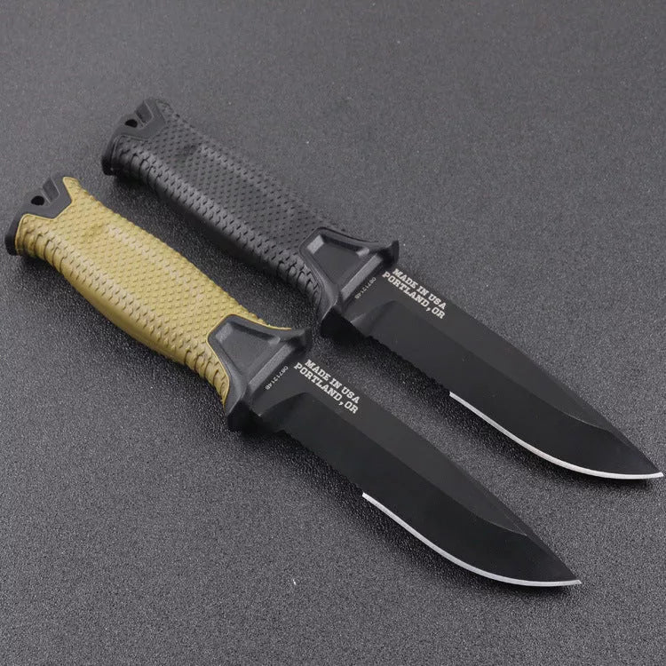 Wilderness Survival Jungle Adventure Diving Gaiter Knife with gun titanium coating and FRN handle