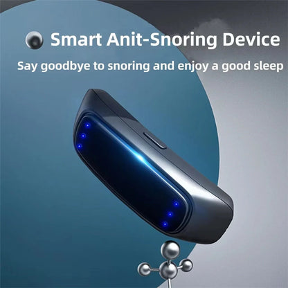 Smart Anti Snoring Device with EMS Pulse Technology in black