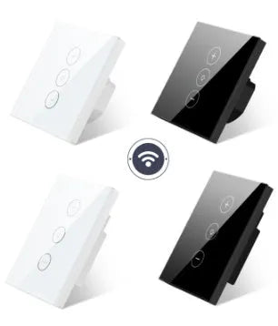 120 type smart WiFi touch dimmer switch in black or white with tempered glass panel